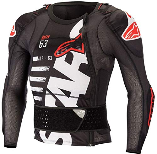 Alpinestars Men's Sequence Protection Motorcycle Jacket Long Sleeve, Black/White/Red, XL