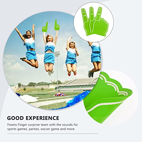 Homoyoyo 3PCS Foam Finger Cartoon Giant Cheering No. 1 Foam Finger for Sports Event Games Celebration Soccer Cheerleading Cheer Props(Light Green) - Image 2