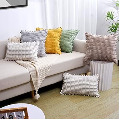 ZWJD 2er Set Khaki Kissenbezug 40x40 Kordsamt Sofakissen Weiche Kissenhülle Boho Kissenbezüge Dekokissen Moderne Kissen Deko für Couch Schlafzimmer Zuhause Auto Dekor Zierkissenbezüge Khaki – Bild 7