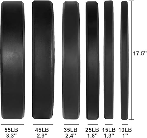 Amgym Bumper Plates Set With 7-Foot Olympic Barbell, Black Rubber Weight Plates With Steel Insert, Chrome Bar For Weightlifting Powerlifting (160Lb + Bar) #TOP5
