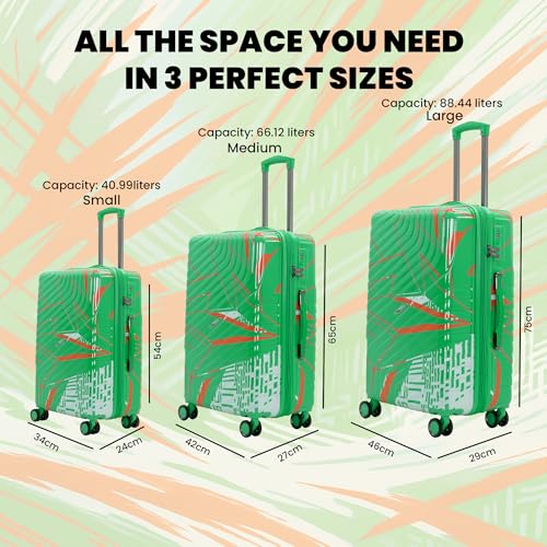 Image of AMERICAN TRAVELLER Urban Kingdom Trolley Bag | Durable Polycarbonate Hard Shell | TSA-Type Lock | 360 Disc Spinner Wheels | Expandable Suitcase for Travel (24, Green)
