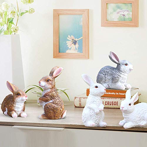 Statue lapin de jardin résine extérieure durable et résistante pour décoration de cour