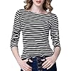 Tulucky Women's Casual Long Sleeve Shirts Stripe T... #4