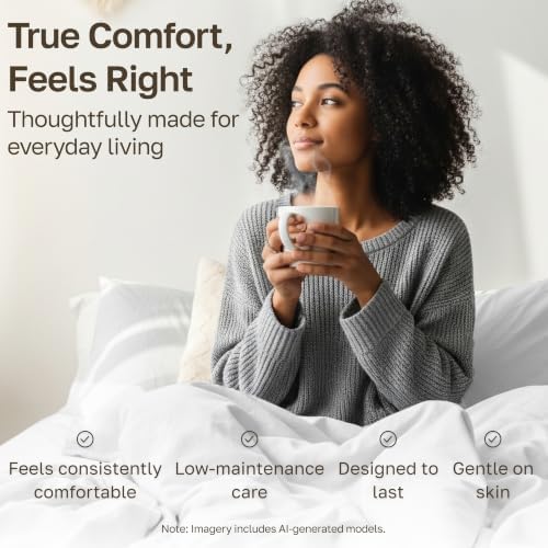 California Design Den 100% Cotton Sheets for Queen Size Bed Sheets with Deep Pocket, Queen Sheet Set with Sateen Weave, Cooling Sheets (White) - 5