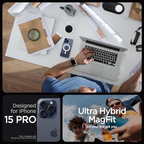 Image of Spigen for iPhone 15 Pro Case, Ultra Hybrid MagFit [Anti-Yellowing] [Compatible with Magsafe] - Frost White