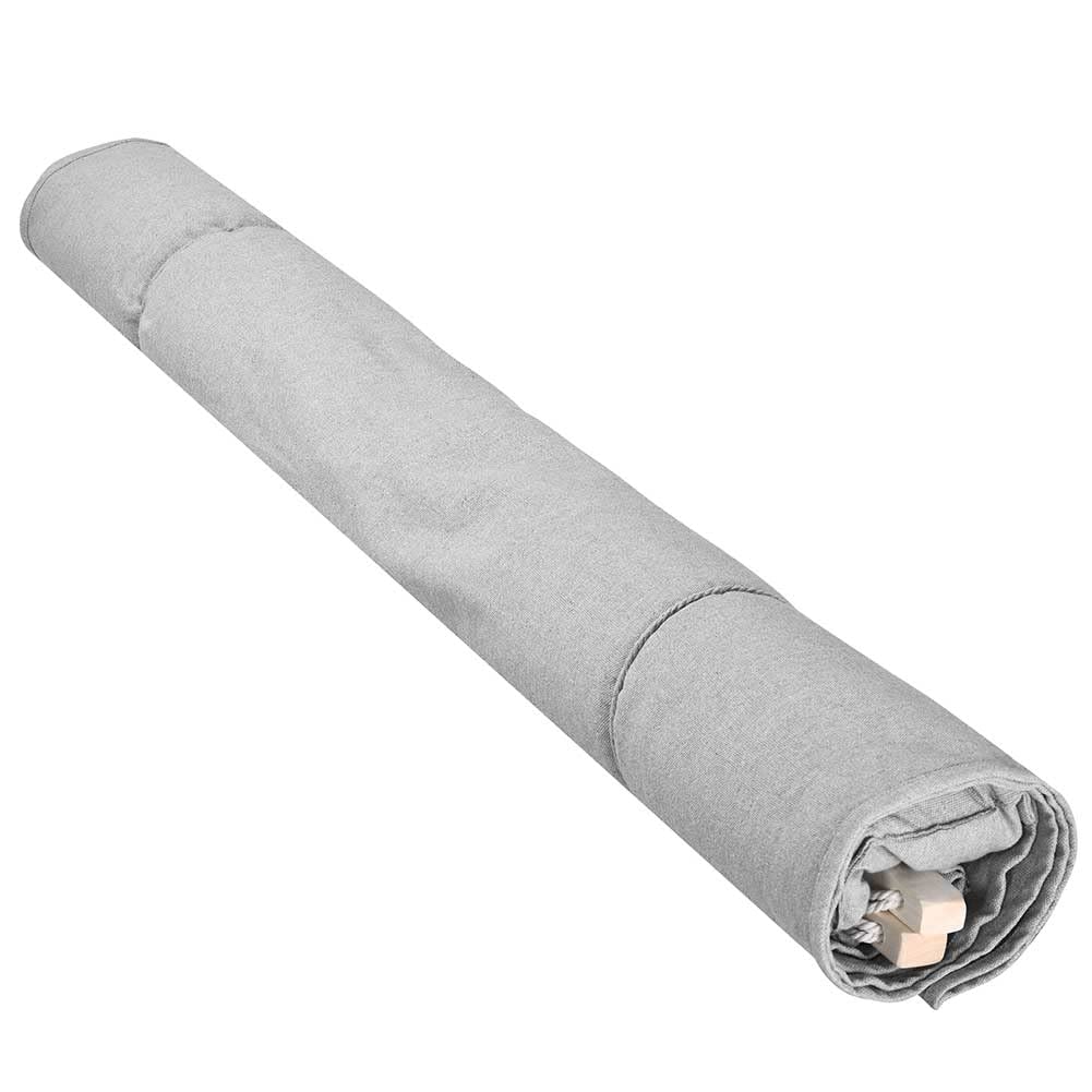 Bakaji Hamac de Jardin Double 2 Places 232 x 148 cm Barres transversales en Bois Revêtement en Polycoton avec 2 Coussins et Sangles Design Moderne pour Jardin Terre Camping (Gris Clair)