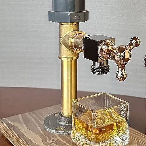 Wooden Liquor Dispenser for Home Bar,Faucet Shape Whiskey Wine Dispenser,Bar Accessories,Whisky Gifts for Men Dad Boyfriend Husband,Alcohol Dispenser for Home Bar