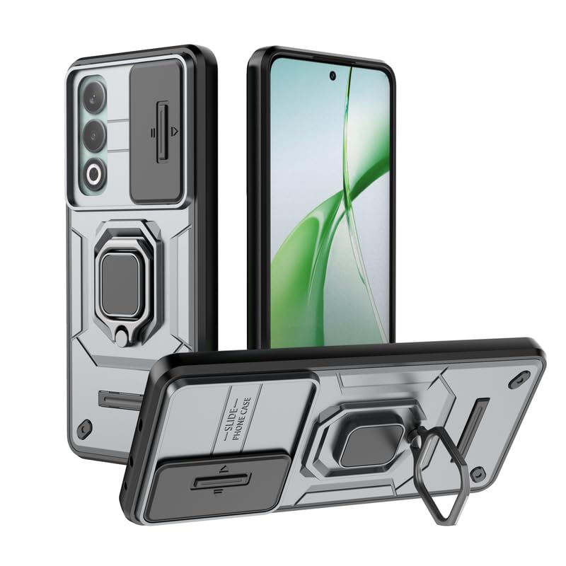 Casodon Heavy Duty Armor Back Case Cover for Oneplus Nord CE 4 5G - Magnetic Kickstand Ring with Camera Shutter Protection, Rugged Bumper Hard Back Cover for Oneplus Nord CE4 (PC & TPU|Silver) (B0D42DTFB7) Amazon Price History, Amazon Price Tracker