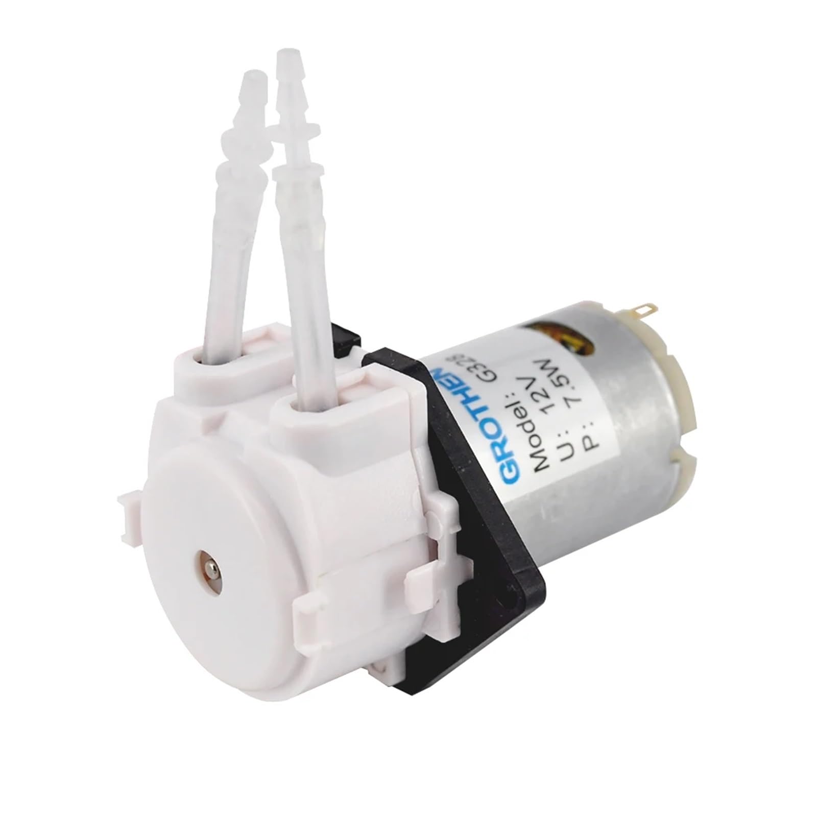 Pompe doseuse péristaltique 12V avec Tube moteur for eau analytique de laboratoire d'aquarium(Yellow,12V)