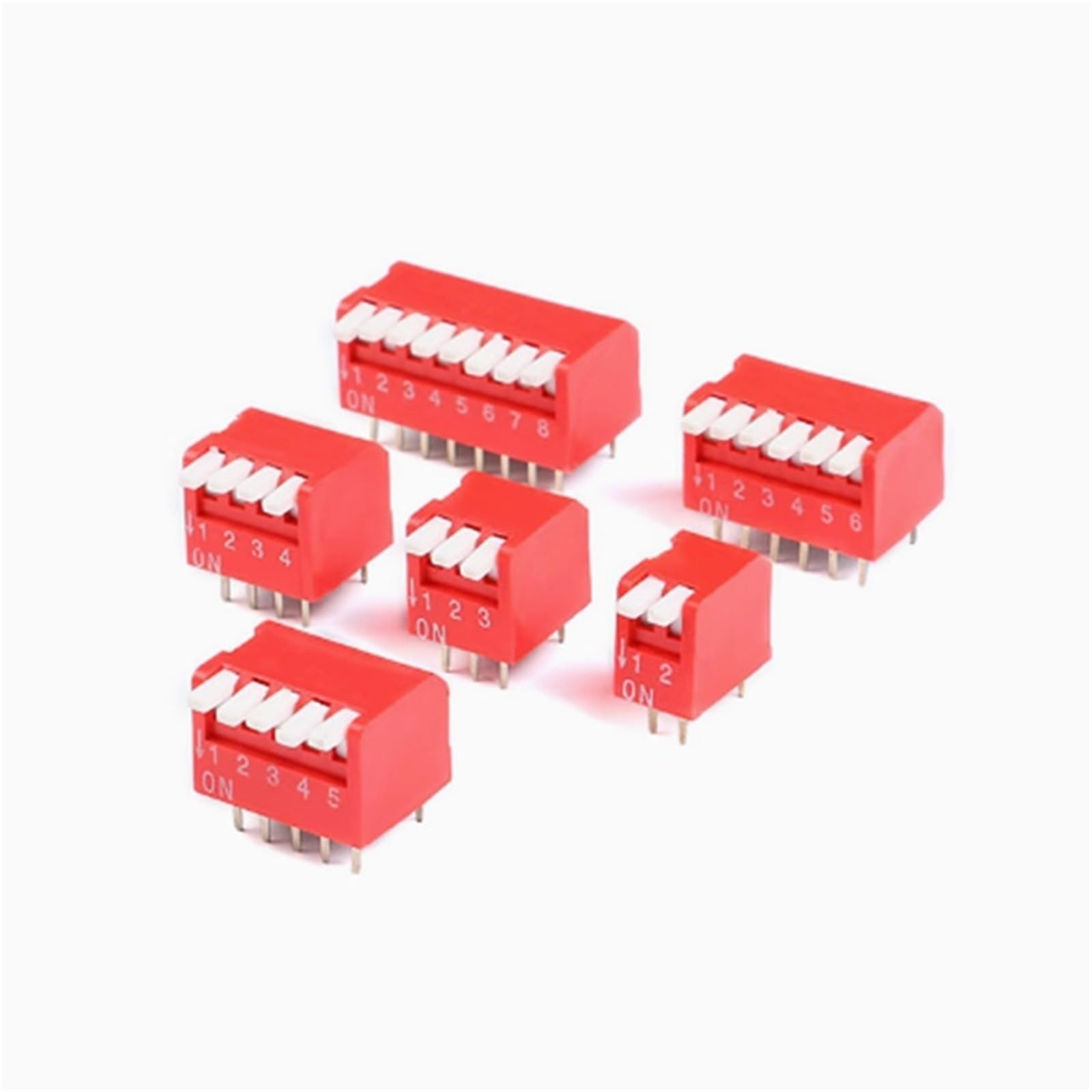 Interruptor DIP tipo slide 2.54mm de 3 a 10 vías para electrónica 4
