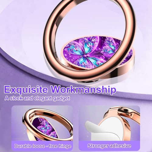 Image of Magnetic Phone Ring Holder for MagSafe Grip,[Super Magnet],Stylish 360 Rotation Cell Phone Grip Stand Finger Ring Kickstand for iPhone 17 16 15 14 Pro Max,iPad and Smartphones,Purple