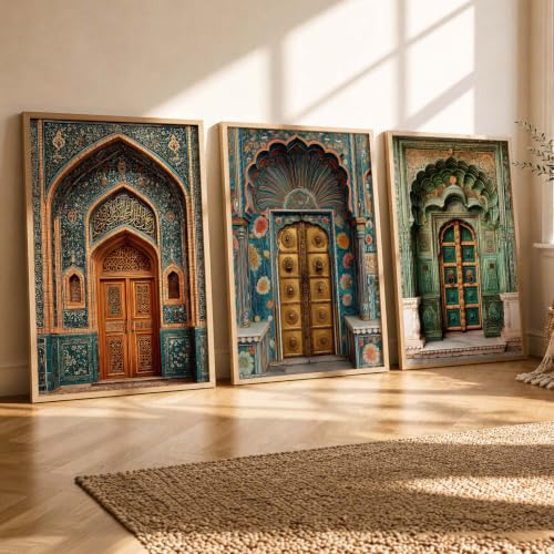 Image of kotart Traditional Indian Wall Art Painting for Living Room | Paintings Frame For Home Decoration | Framed Wall Painting Home Room Bedroom Office Decor Set of 3 (14x20 Inch)