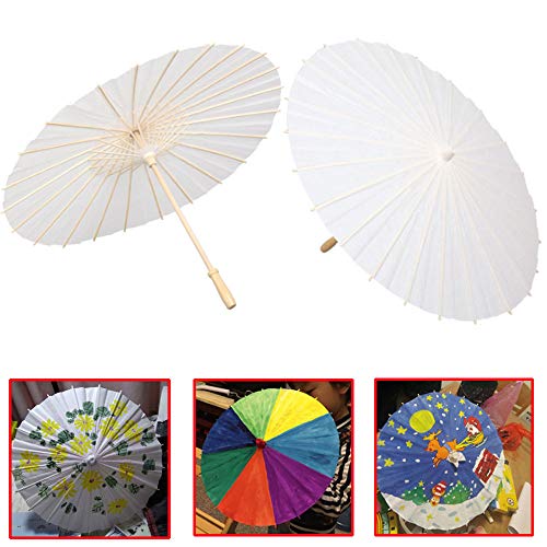 P Prettyia Handgemaakte Blank Papier Paraplu's Papier Cocktail Drink Parasols hinese Japanse Stijl Papier Paraplu… - Image 4