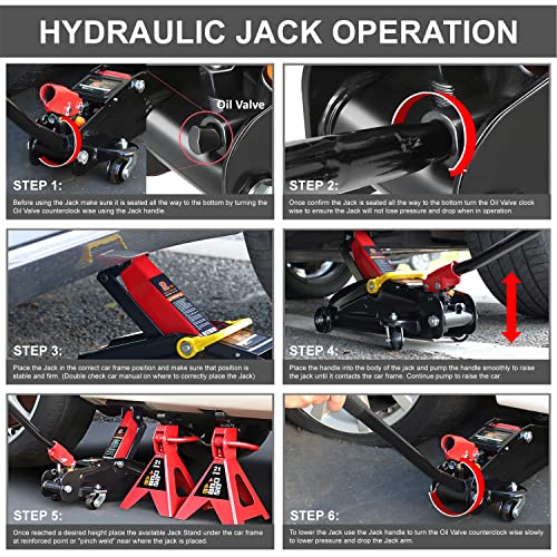 Dna Motoring TOOLS-00280 Low Profile Hydraulic Trolley Service/Floor Jack Combo thumb #3