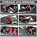 DNA MOTORING TOOLS-00280 Low Profile Hydraulic Trolley Service/Floor Jack Combo with 2 Ratchet Jack Stands, 2 Ton (4000 lbs) Capacity