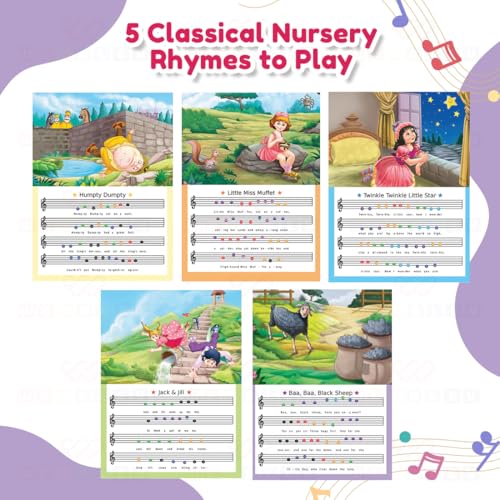 Image of Wembley Educational Piano Soundbook for Kids| Musical Book with 5 Classic Nursery Rhymes for| Kids Learn & Play Sound Book with Rhymes| Ideal As A Gift for Interactive Learning for Age 1 and Up
