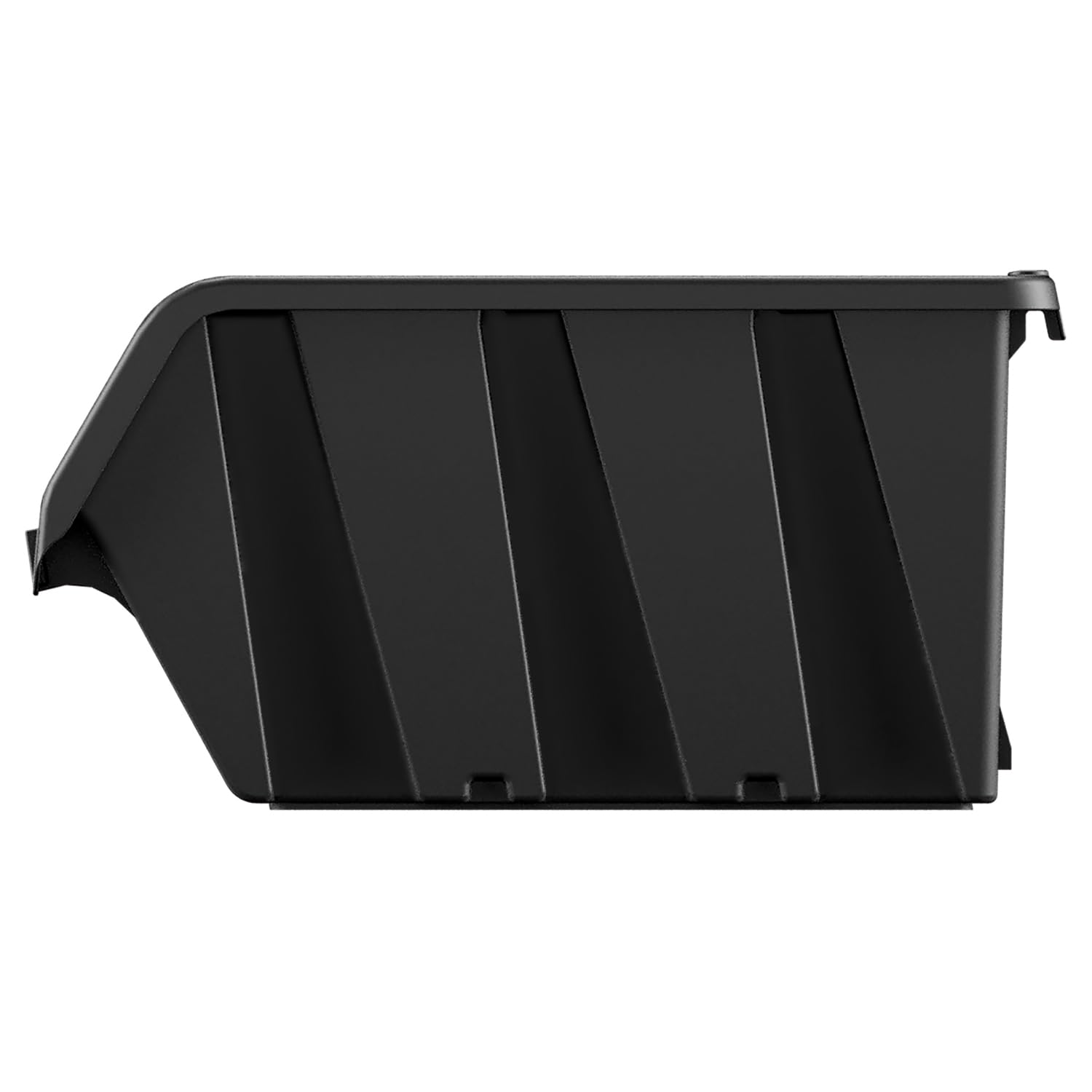 Set di 12 Contenitori a Bocca di Lupo Impilabili 8x11,5x6 cm Nero Plastica