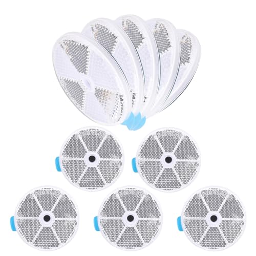 Image of 10 Pack White Self Adhesive and Screw on Round Reflectors, DOT SAE Approval Road Safety Gate Posts Rear Reflectors for Mailboxes Driveway Trailer Caravan Tunnels Truck Tractor Boat Lorry