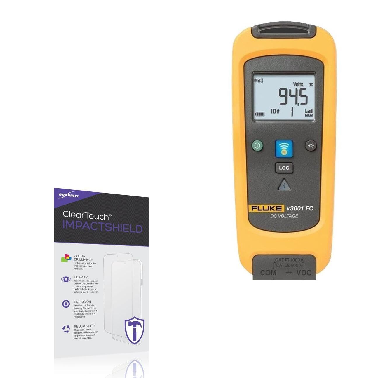 BoxWave Screen Protector Compatible with Fluke v3001 FC - ClearTouch ImpactShield (2-Pack), Impenetrable Screen Protector Flexible Film