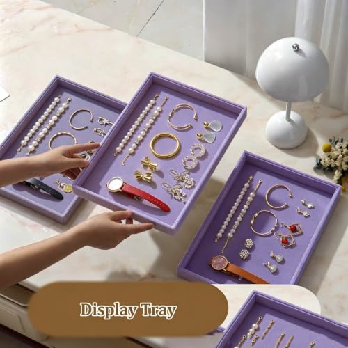Image of Large Velvet Jewelry Tray Display Drawer Inserts 2 Pack