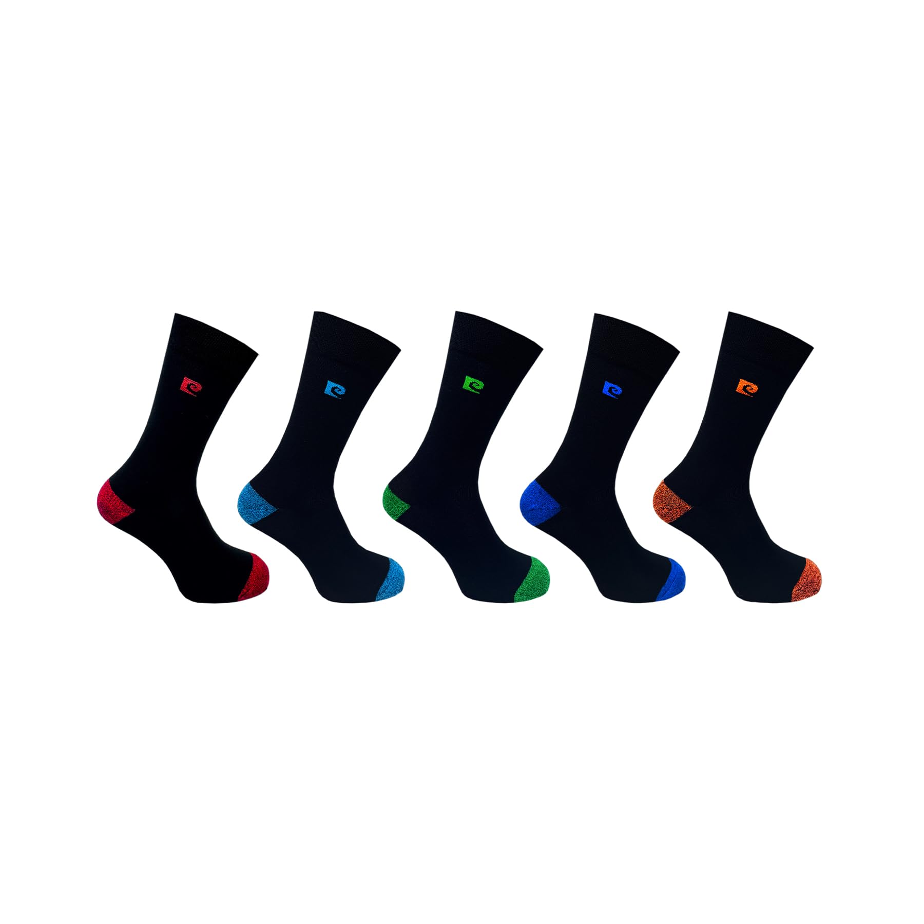 Pierre Cardin Men's Black 5 Pack Spacedye H&T Socks 7-11