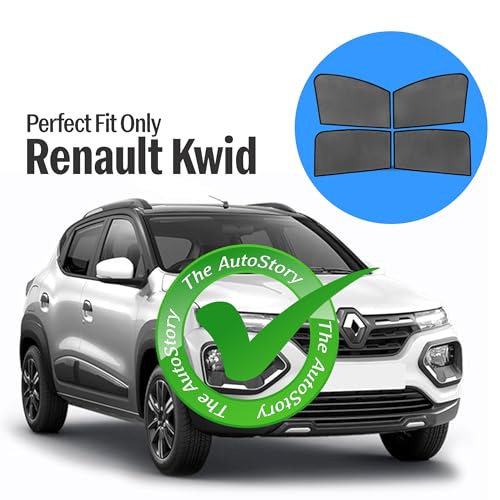 Image of Autostory Custom Fit Black Mesh Car Sunshade for Renault Kwid | UV & Heat Protection Car Window Curtains | Privacy Car Sun Shade | Breathable Vehicle Specific Side Window Shades