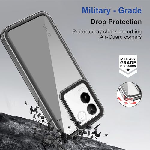 Image of amazon basics Back Case Cover for Vivo T2 Pro 5G (TPU + PC Translucent Black)