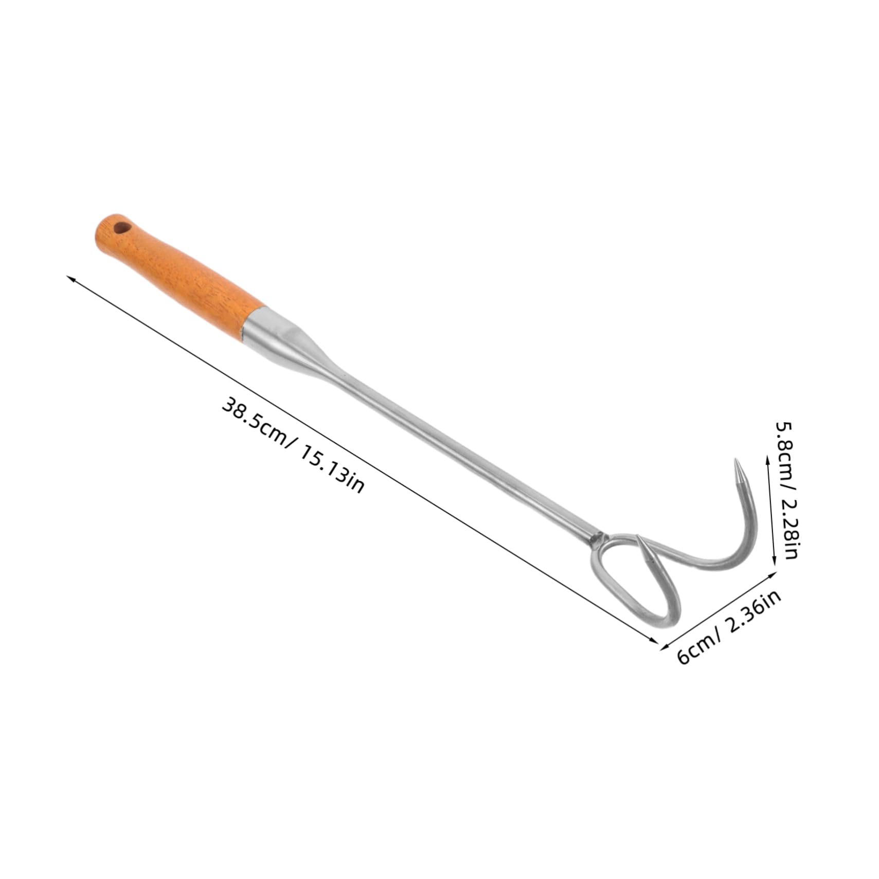 POPETPOP Bbq Meat Hook Heavy Duty Stainless Steel Meat Flipper with Comfortable Non Slip Handle for Outdoor Grilling for Turning Turkey the Grill