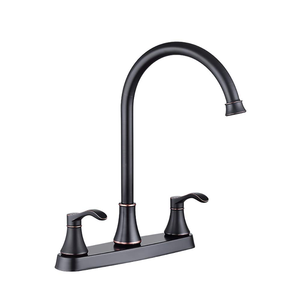 Mitigeur de cuisine en acier inoxydable finition nickel robinet double poignée haut de gamme