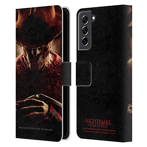 Étui Portefeuille Galaxy S21 FE 5G en Cuir Premium Graphiques Freddy Krueger Licence Officielle