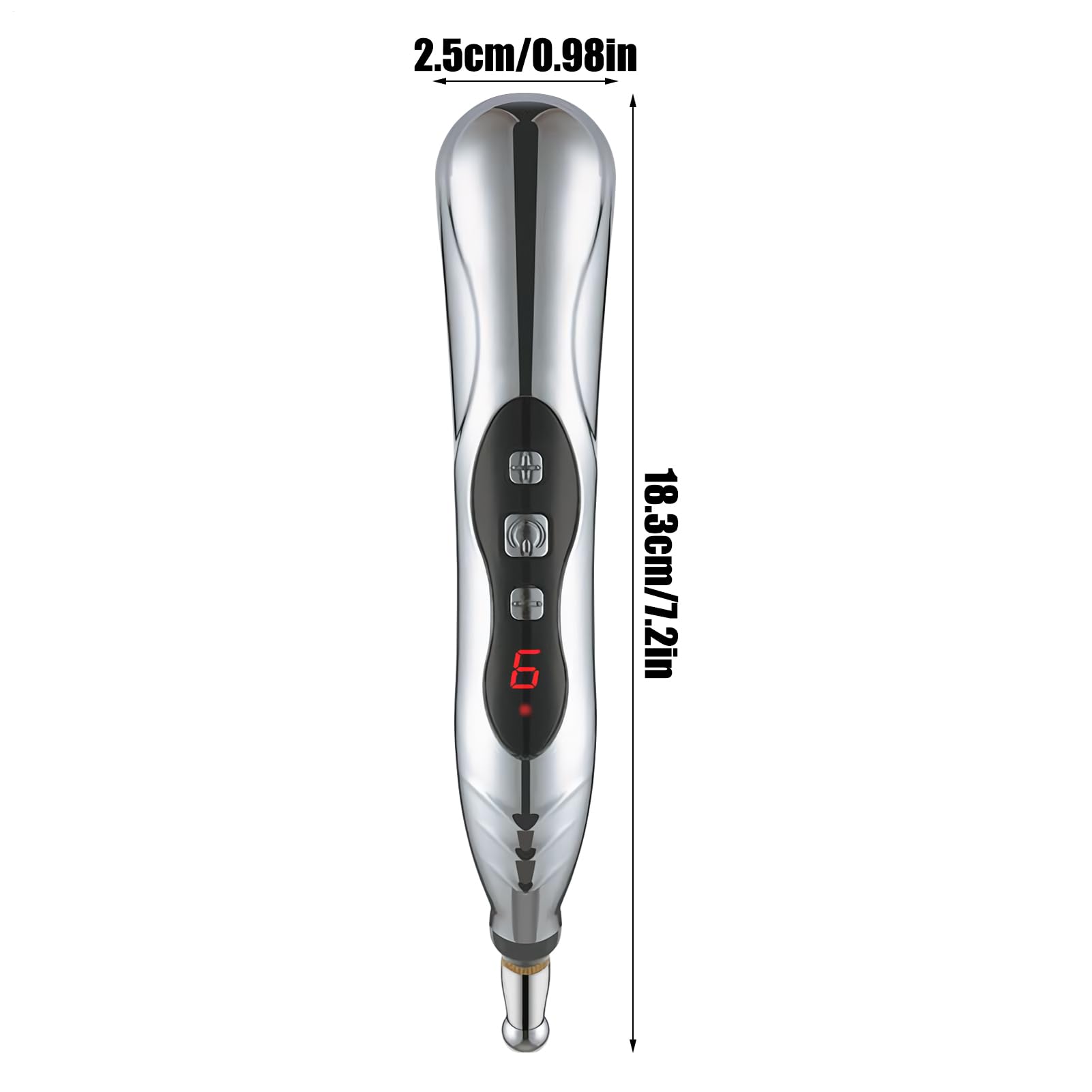 Electric Massage Pen, Rechargeable Acupunctures Tool, Trigger Point Stimulator, Muscle Relief Device, Meridian Therapys Massager, Portable Size, Home Travel Use, 18.3x2.5cm ABS