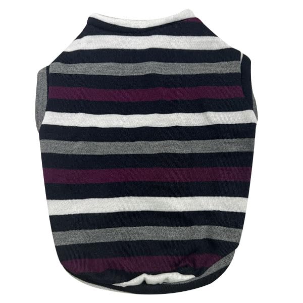 WAGZY Wine, Grey and Black Striped Premium Dog, Puppy, Kitten and Cat Warm Winter T-Shirt | Sweater for Small Breeds (20" XL) (B0CQ5DNNVY) Amazon Price History, Amazon Price Tracker