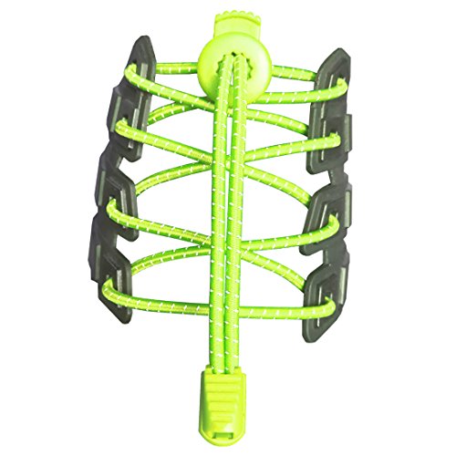 Canwn [2 Paires] Lacets Élastiques Réfléchissant Autobloquants Jaune Néon