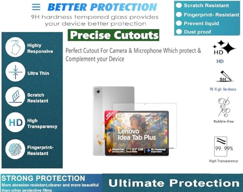 Image of Bigil Tablet Tempered glass Screen Protector Guard for Lenovo Idea Tab Plus 12.1 inch