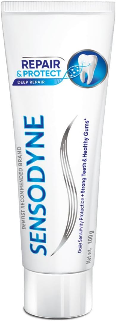 Sensodyne Toothpaste Repair and Protect | Tooth Paste for Daily Sensitivity Protection, Long-lasting Relief | Pack of 1 - 100gm | Fresh Taste | Dentist Recommended