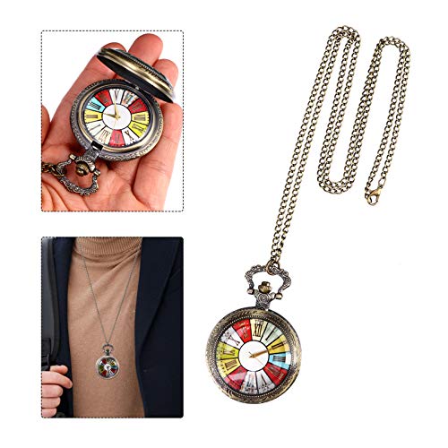 ibasenice Heren vintage mechanisch zakhorloge roestvrij staal zakhorloge met ketting analoog skelethorloge handmatig opwinden mechanisch horloge - Afbeelding 4