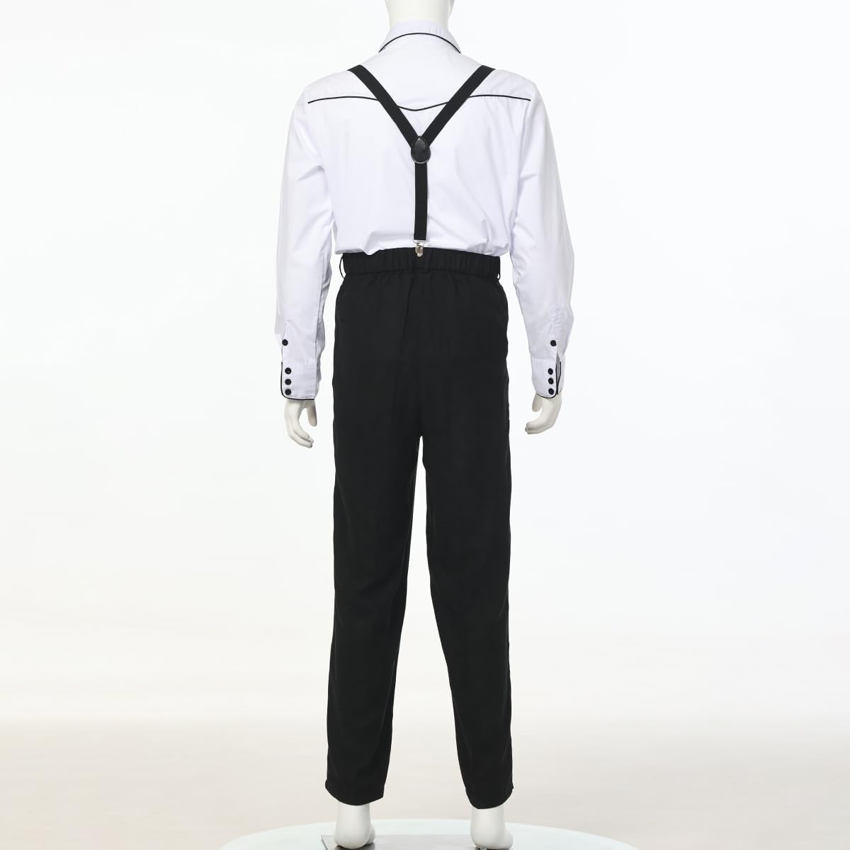 COSDREAMER Pioneer Colonial Pantalon de Fermier médiéval pour Homme - Pantalon d'halloween et Cosplay avec Bretelles