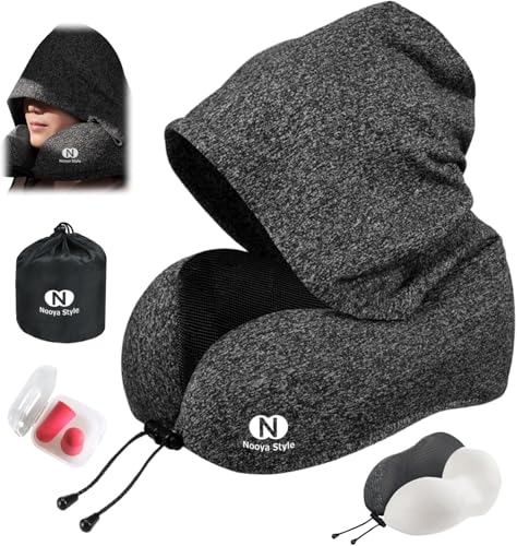 ネックピロー NooyaStyle 飛行機 夜行バス 新幹線 快適グッズ (ダークグレー)