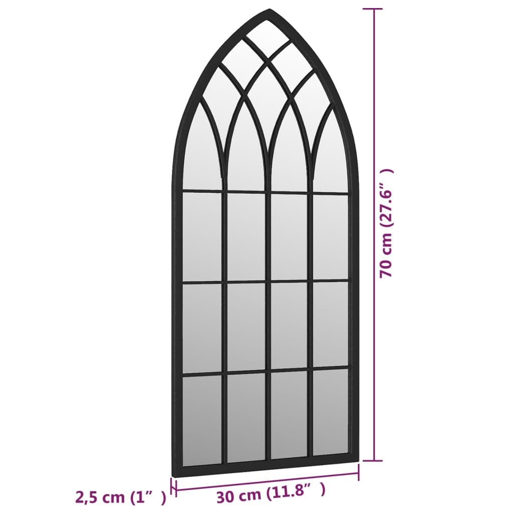 Spiegel Schwarz 70x30 cm Eisen mit antikem Rahmen für Innenbereich Wandmontage Flur Badezimmer Wohnzimmer Deko Styling Makeup Rasur