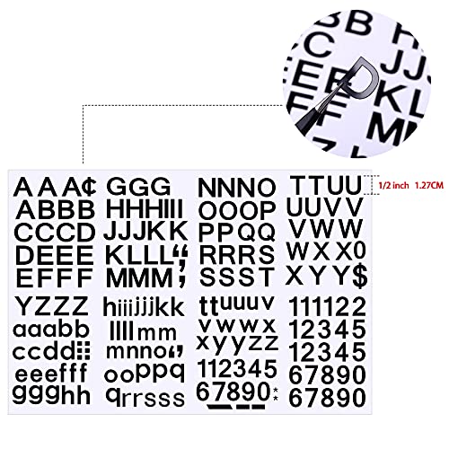 Kit di 202 Pezzi 4 Fogli di Numeri Lettere in