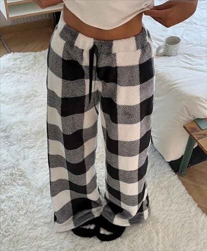 Image of Leopard Pants Women Therian Fuzzy Pajama Pants Y2k Cheetah Pants Grunge High Waisted Fluffy Pants