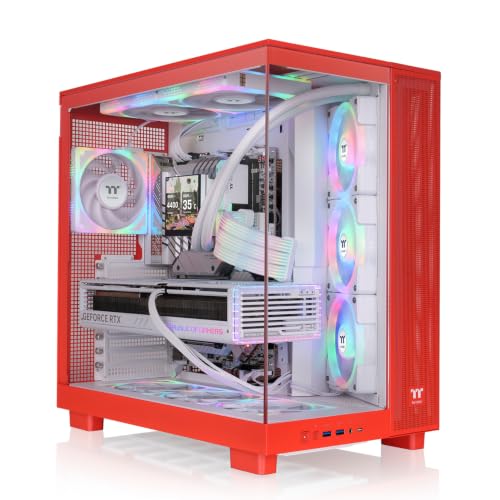 Image of Thermaltake View 380 XL TG ARGB; 4x120mm ARGB Lite Fans Included; 360mm Radiator Support; 420mm GPU Clearance; Hidden Connector Support; Dual Chamber; Flaming Orange; CA-11E-00MRWN-00