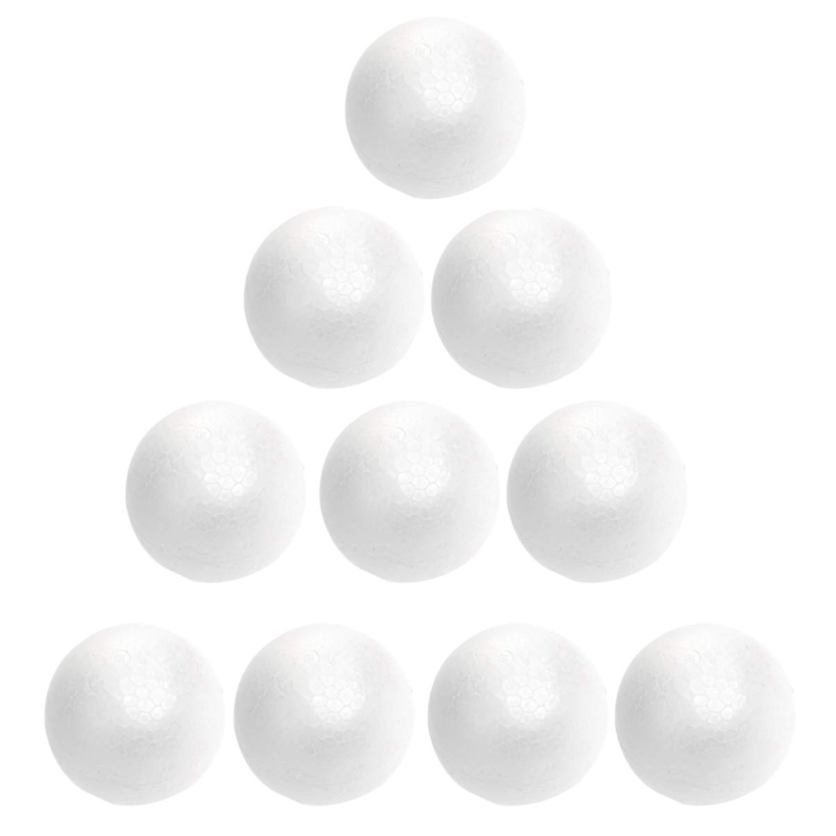 Wakauto White 10Pcs 6Cm Christmas Decoration Modelling Craft Balls Solid Polystyrene Round Spheres Foam Balls For Art Craft Household School Projects (White)