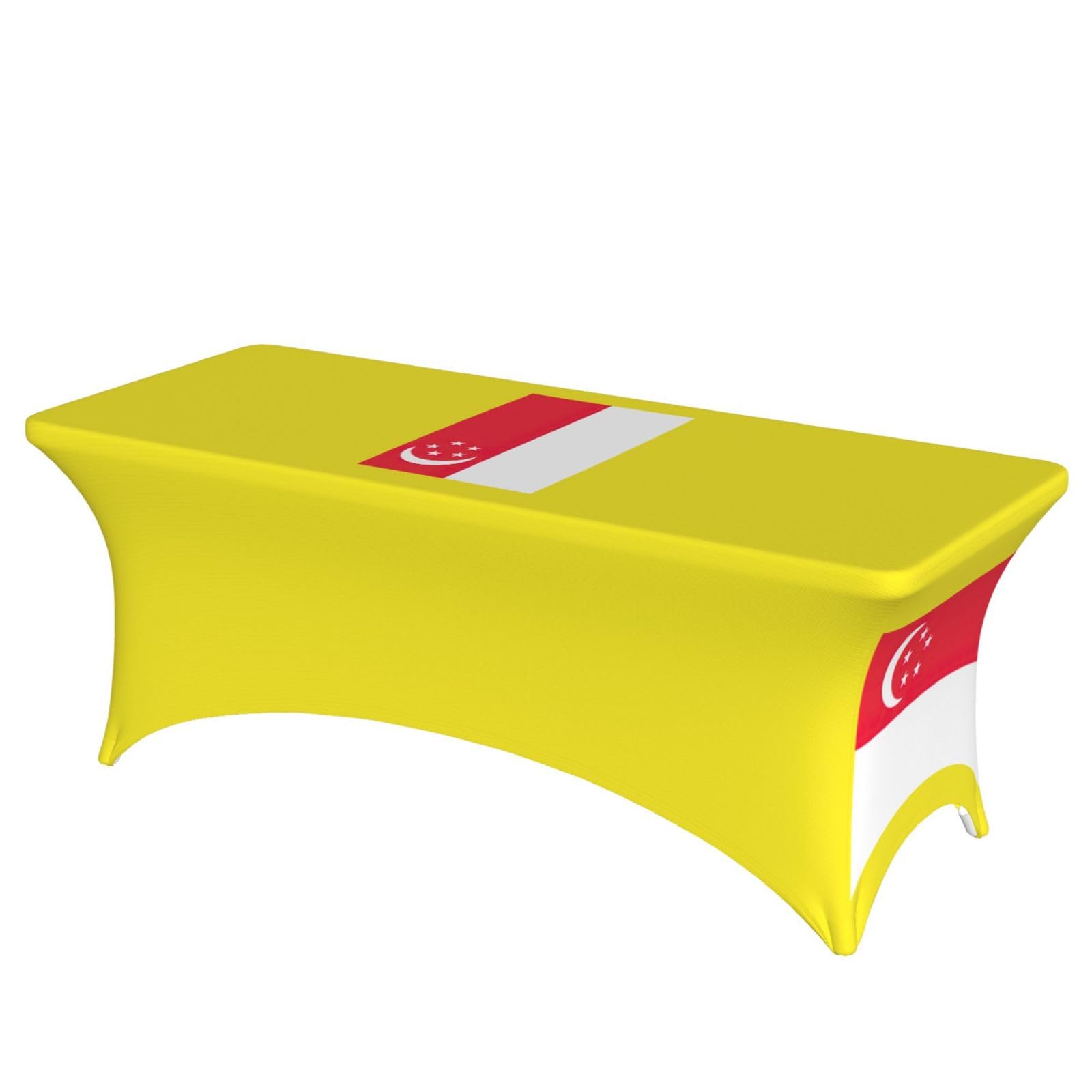 AYYQWE Singapore Flag Print Elastic Rectangular Tablecloth For Banquet Outdoor Picnics Office Table Cover