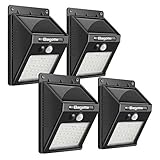 Lámpara solar exterior Bagotte 32 LED Luz solar Sensor de movimiento Luces solares Pared impermeable Iluminación solar 3 Modo Lámparas solares de seguridad para jardín, Patio (4 piezas)