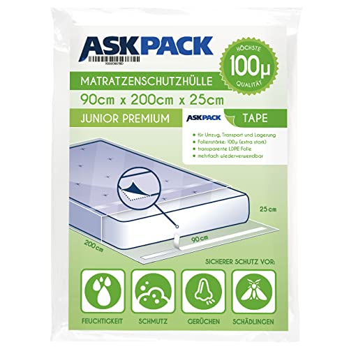 ASK Pack Funda Protectora para Colchón de Plástico – 4 Tamaños Disponibles – Bolsa de Almacenamiento Impermeable y Resistente – Ideal...