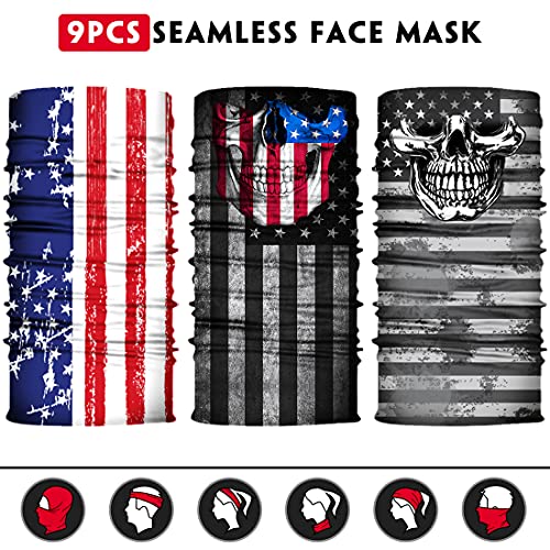 image for Venswell Neck Gaiter Face Mask Men Women,Seamless Bandana Rave Face Co