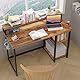 GreenForest 100 x 50 cm Schreibtisch mit Regal und Monitorständer, Computertisch Schreibtisch mit Stauraum, Schreibtisch Bürotisch für Home Office, Braun