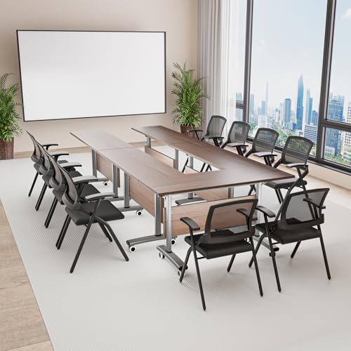 Image of 24Pack Foldable Office Chair with Mesh Back,Stackable Conference Room Chair,Office Folding Chair,Conference Room Chair, Office Guest & Reception & Meeting Chair