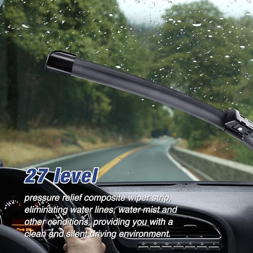 Image of 24 inch+19 inch Wiper Blades Replacement for Volkswagen VW Passat 2012-2018 Jetta 2011-2023 CC 2013-2017;HONDA CR-V 2023 2024 Quiet and Durable Stable All-Season Windshield Wiper Blades